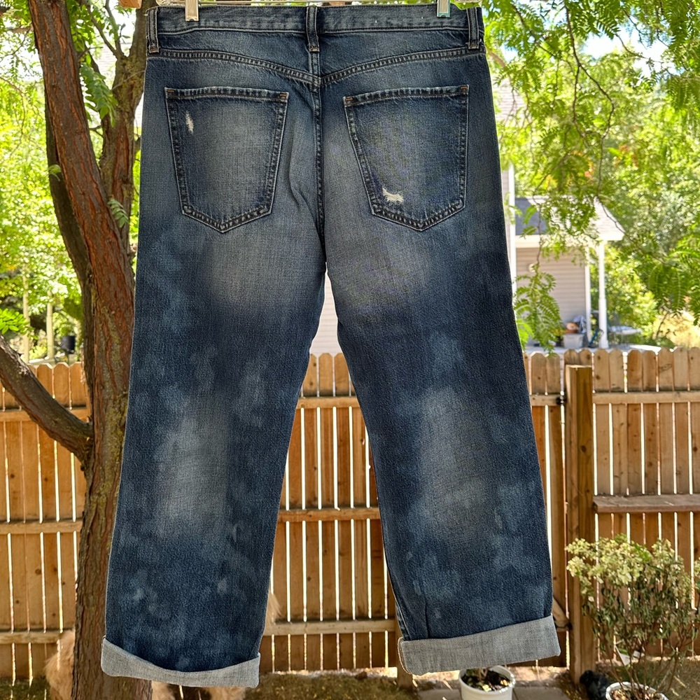 Banana Republic Medium Wash Blue Boyfriend Roby Paint Splatter Jeans Premium 30 - Picture 6 of 16